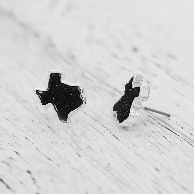 Europe and the United States Fashion Map Texas Stud Earrings for Women