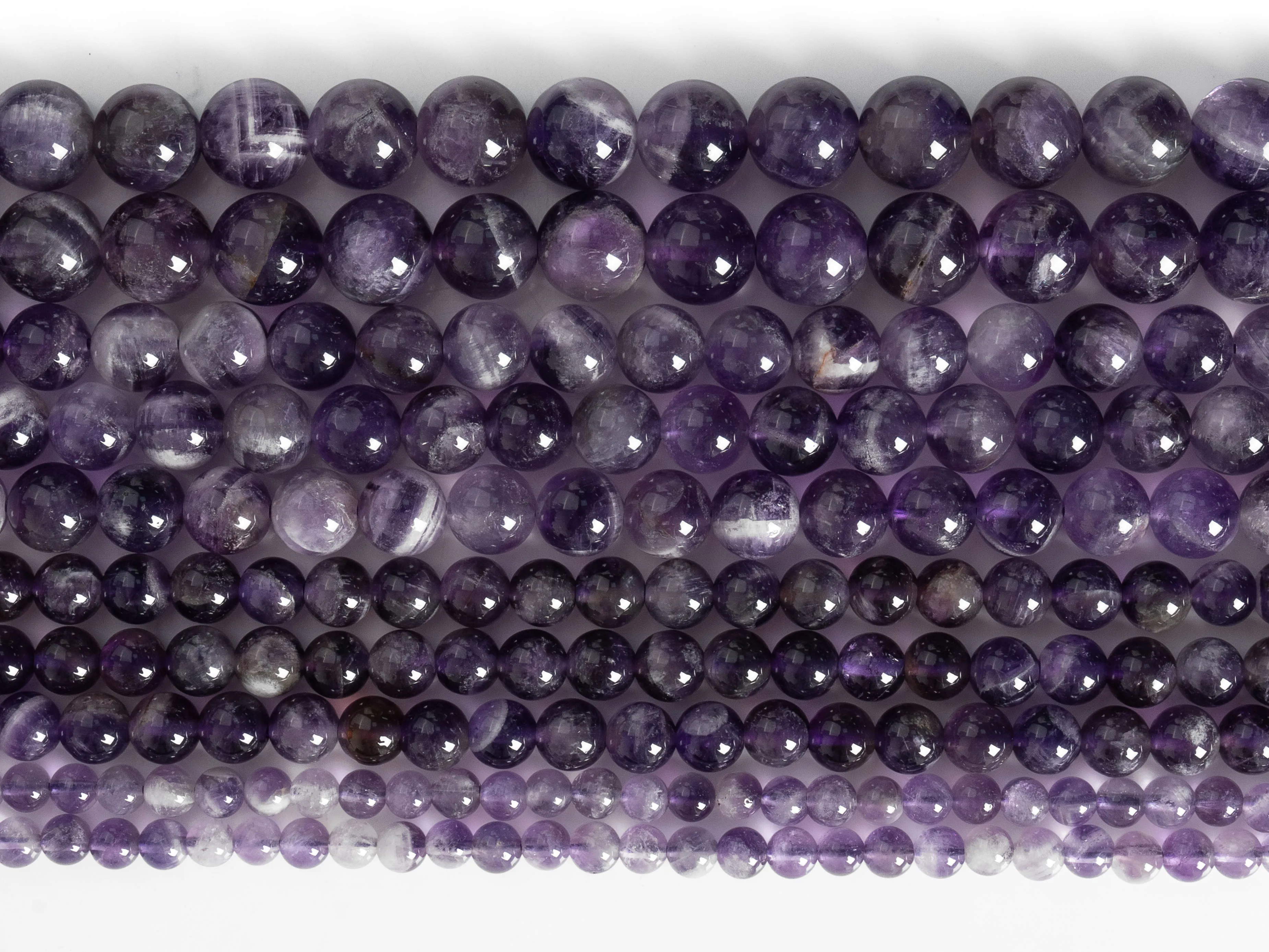 Natural Stone Dog Teeth Amethyst Beads Grade AAA Round Shape Size Options 4/6/8/10/12mm for Jewelry Making