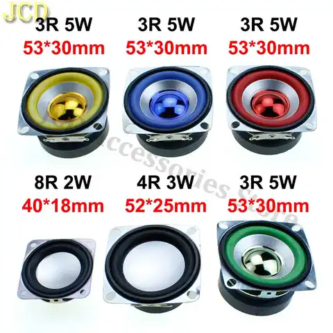JCD 전체 주파수 스피커, 디지털 전자 제품용 사각형 소형 스피커, 직경 40mm, 52mm, 53mm, 8R, 2W, 4R, 3W, 3R, 5W, 1 개