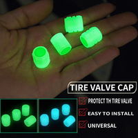 4PCS Car Tire Valve Caps Fluorescent Night Glowing Car Motorcycle Bicycle Bike Wheel Tyre Hub Luminous Valve Stem Caps Decors