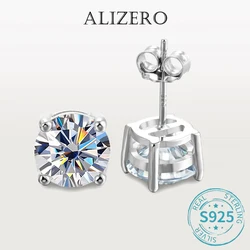 Alizero 2,0 ct 8mm d Farbe Moissan ite Ohrringe für Frauen Labor gewachsen Diamant Ohr stecker Sterling Silber edlen Schmuck