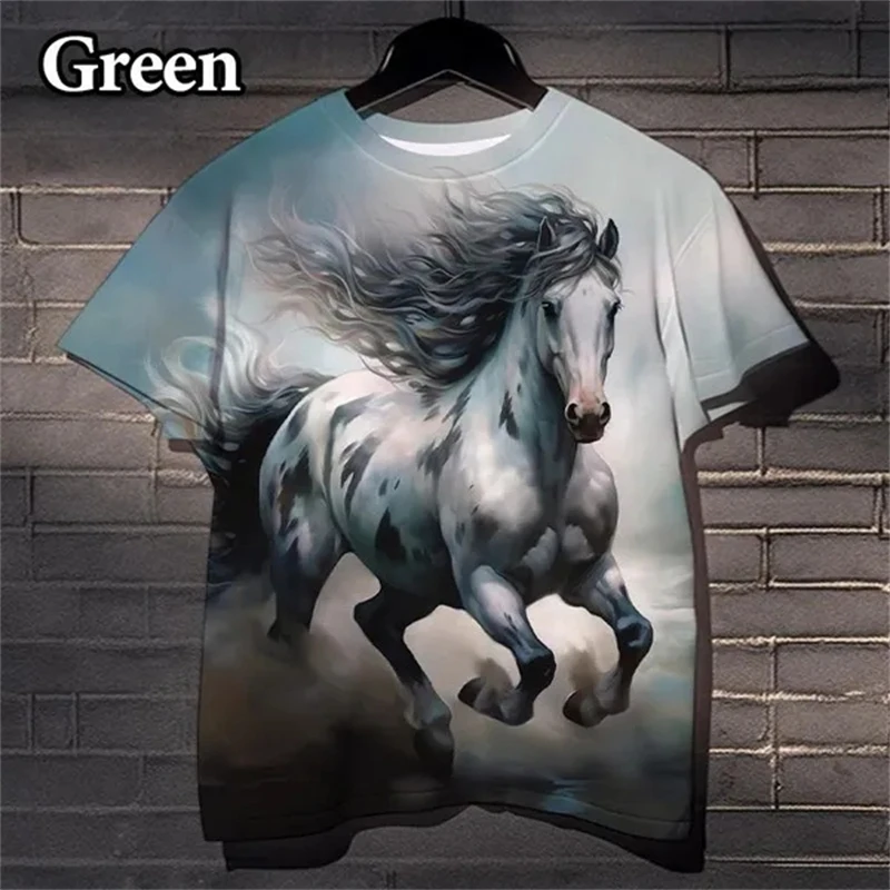 Animal Horse 3D Printed T-shirts Men And Women Hip-hop Summer Casual Harajuku T Shirt Street Cool Graphic Tee Novelty Tshirt Top