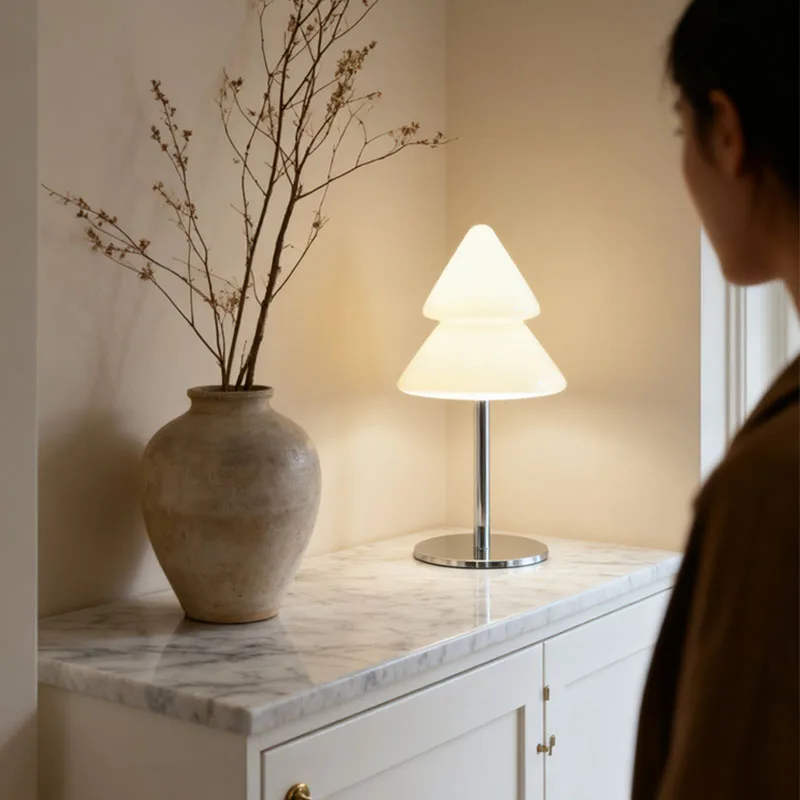 مصباح طاولة زجاجي أصلي جديد خفيف الوزن لأشجار عيد الميلاد، مصباح طاولة تزيين جوي، مصباح بجانب السرير لشاب