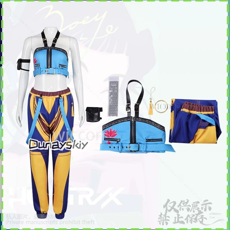 Anime filme demônio kpop menina grupo cosplay zoey cantando traje jirai kei meninas punk y2k halter sem costas topo festa de halloween cos