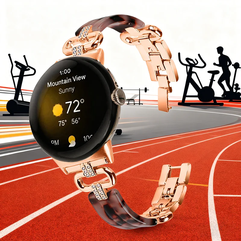 لساعة جوجل بيكسل 4 الفولاذ المقاوم للصدأ + أربطة الراتنج النساء الرجال حزام الساعات سوار الماس كوريا لساعة بيكسل 3 2 1 الأشرطة