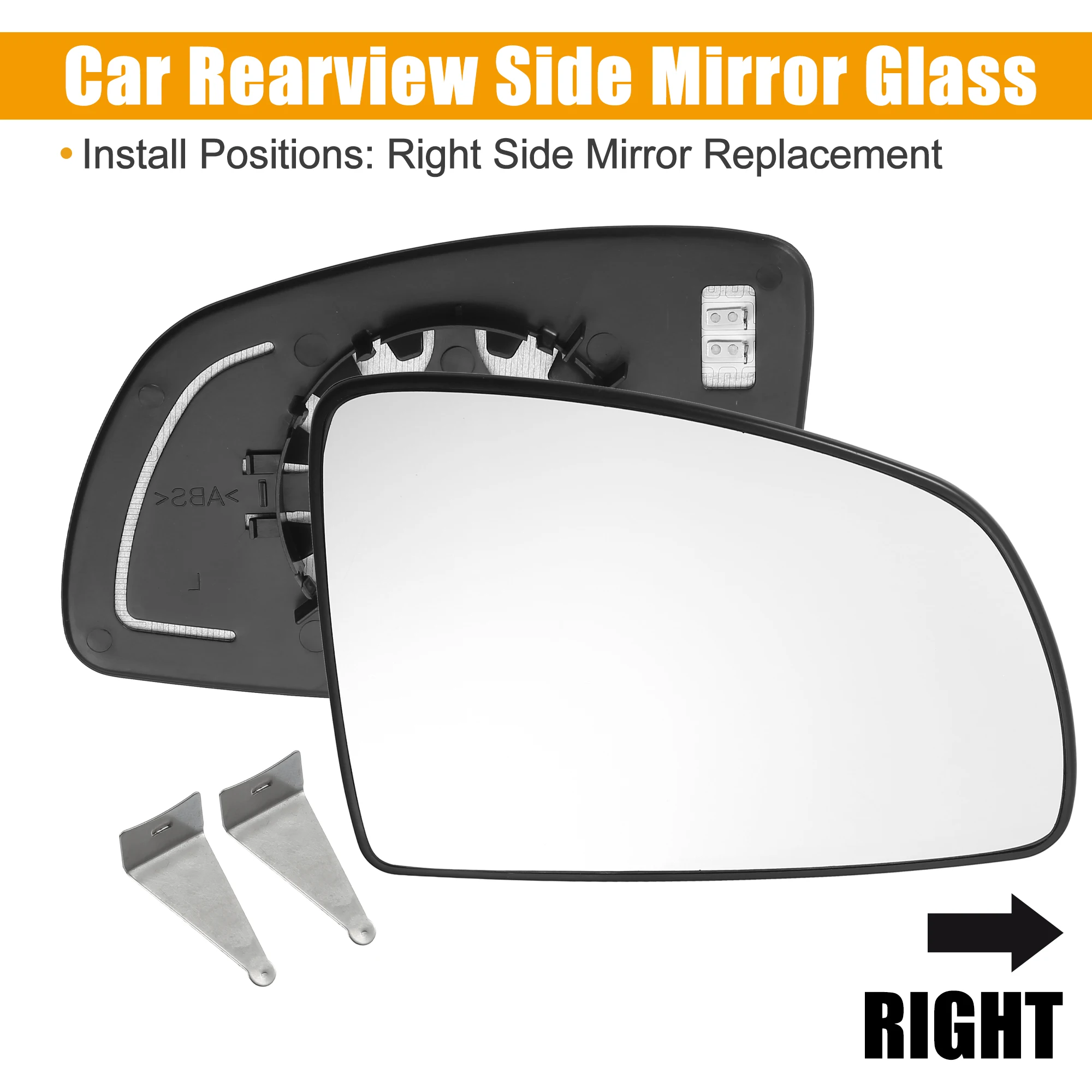 UXCELL Car Left Right Side Rearview Heated Mirror Glass with Backing Plate for Opel Meriva a 2002-2010 6428779,6428720