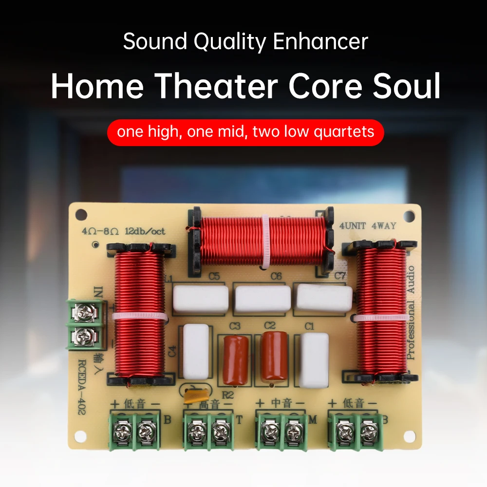 1PCS/2PCS 4 Way Speaker Bass Frequency Divider Home Theater Hifi Stereo Circuit Stereo Audio Crossover Filters