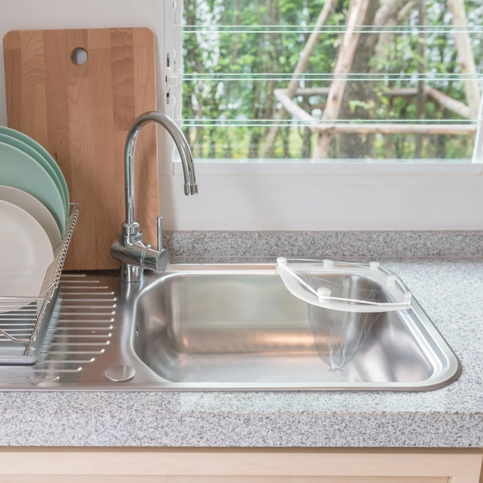 

Drain Filter Hair Catcher Sink Strainer Bag Waste Basket Kitchen Accessories Fine Mesh Triangle Design Clogging Prevention