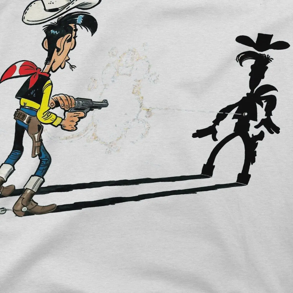 Lucky Luke Cartoon Cool Drawing T Shirt Polyester Grunge Men Tees Summer Clothing Harajuku O-Neck TShirt