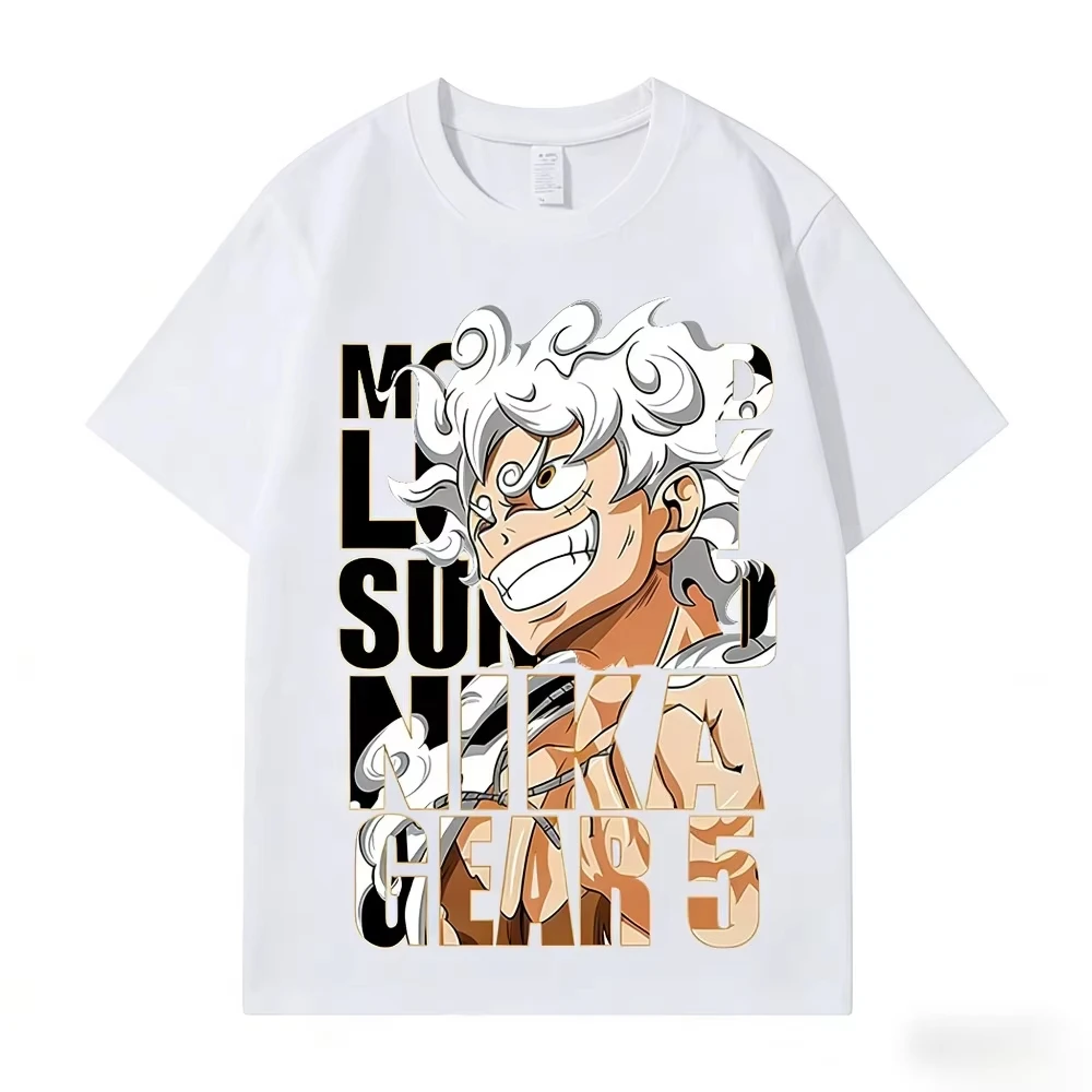 One Piece Straw Hat Pirates Unisex T-shirt 2026 Summer New Anime Double-sided Printed Casual Parent-child Short Sleeved Shirt
