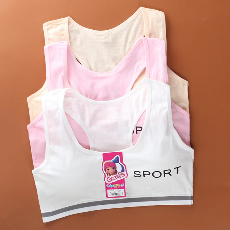 Young Girls Development Tank Bras Removeable Padded Kids Sports Training Bras Teenage Girl Underwear Tops Children Wrapped Bras