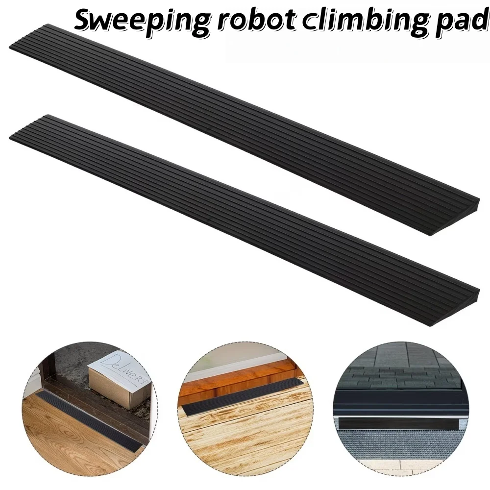 

1 шт. 0,9 м x 5 см Многофункциональный самоклеящийся противоскользящий пандус-коврик для дверного порога, прочный, подходит для роботов-пылесосов, аксессуар