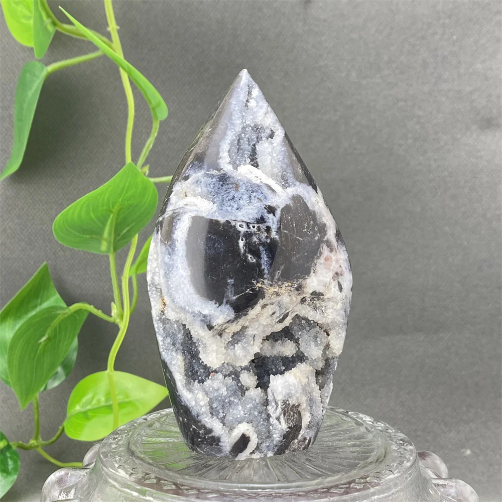 

Natural Black Sphalerite Crystal Decoration Gem Mineral Flame Torch Home Decoration