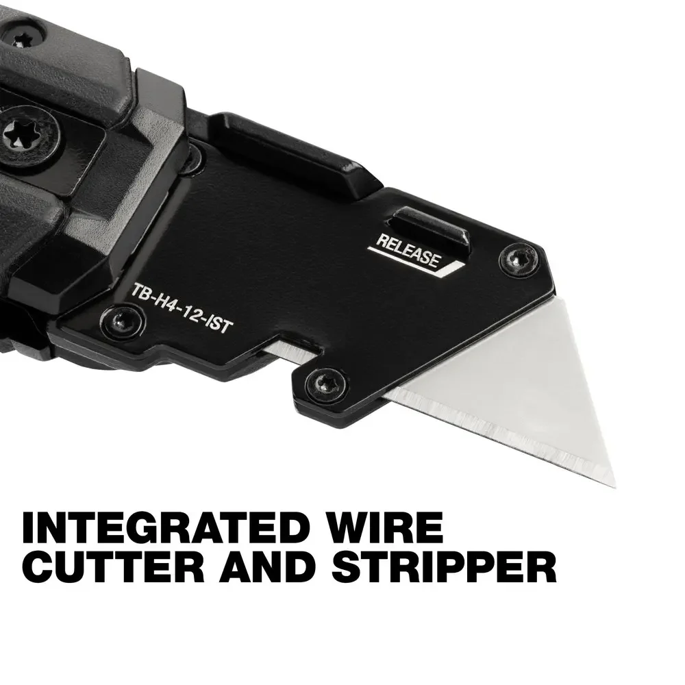 ToughBuilt TB-H4-12-IST Prybar Utility Knife with Storage 3-Blade Retractable Utility Knife Auto-loading Utility Knife