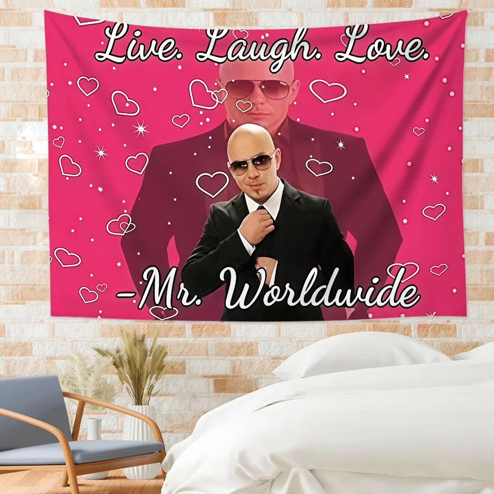 Funny Singer Pitbull Mr. Worldwide Meme flag For Bedroom Living Bar Garden Outdoor Active  Decoration Background And Concert
