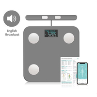 Gym Smart Body Fat Scale Professional 8-electrode Bioimpedance Scale with Measurement Voice Broadcast and Printable Report