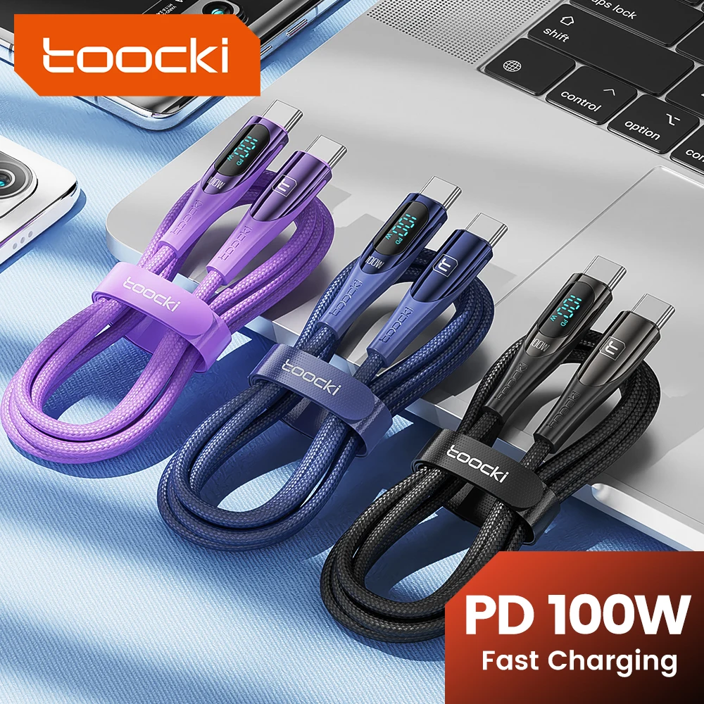 Toocki PD 100W Cable USB Type C to USB C 6A Fast Charging Cord Data Wire for Huawei P40 Macbook Samsung S22 Xiaomi POCO Realme image 6