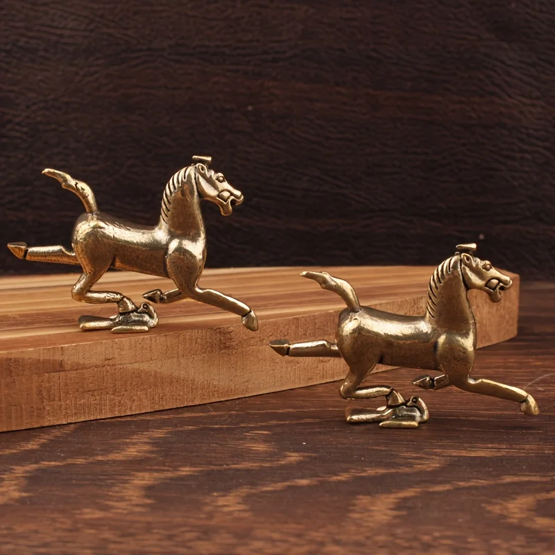 1 Piece/2 Pieces Brass Horse Riding on Flying Swallows, Brass Horse Ornaments, Exquisite Horse Ornaments