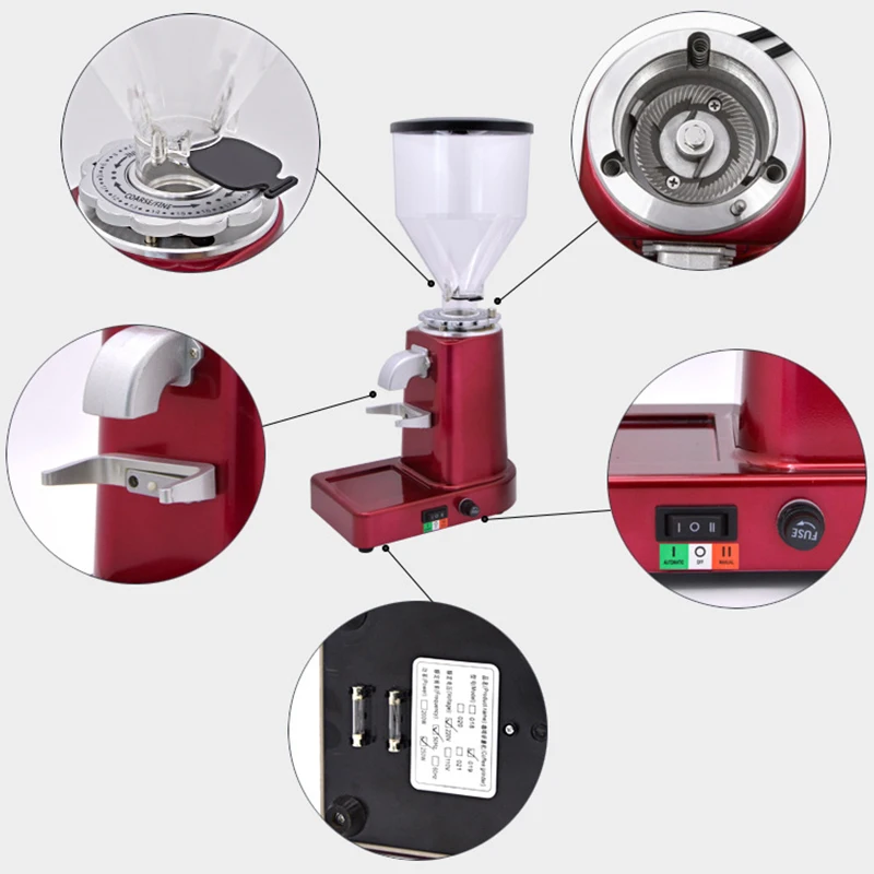 القهوة التجارية الكهربائية المنزلية ماكينة القهوة مطحنة القهوة ماكينة إسبريسو صانع القهوة مطحنة القهوة سعة كبيرة 220 فولت