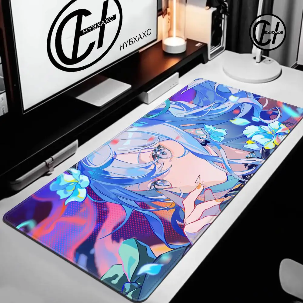 HYBXAXC Hololive Hoshimachi Suisei Cute Desk Mat Accessories Large Mousepad Anime Kawaii Carpet Cartoon Girl Rubber Laptop Pad