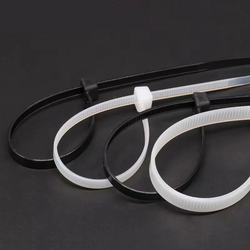 30pcs/lot Self-locking plastic nylon tie black White cable tie fastening ring wraps strap 5x150/200/300/400/450/500/550/650mm