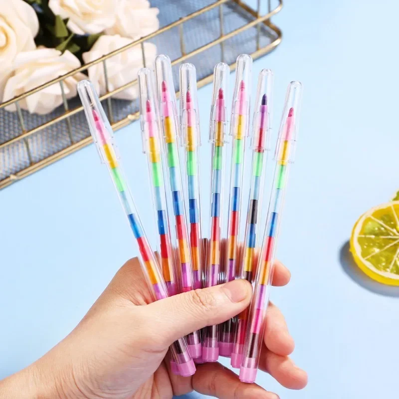 10/5Pc 11 Colors Graffiti Block Crayon Rainbow Painting Pen Kids Birthday Party Favors School Rewards Goodie Bag Pinata Filler