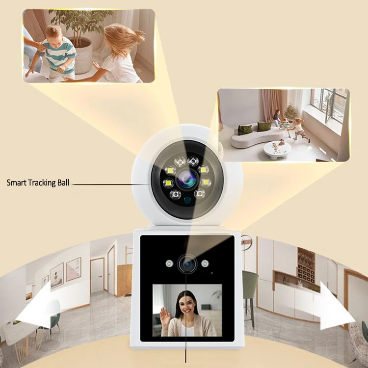 Smart Video Camera One-click Two-way Intercom 2.4-inch 1080P 3MP 360° PTZ Infrared Night Vision Home Monitoring Video Call