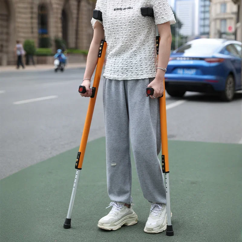 Crutches fractured young people armpit double crutches non-slip telescopic disabled elderly auxiliary walker