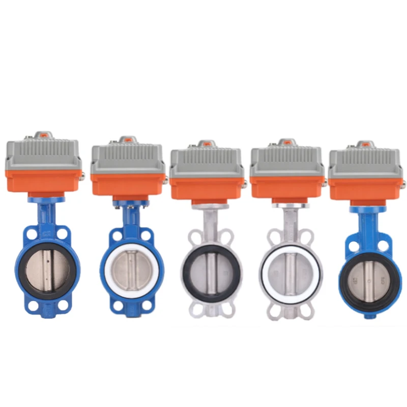 Standard On-Off HGZK UPVC Plastic Wafer Butterfly Valve DC12V IP65