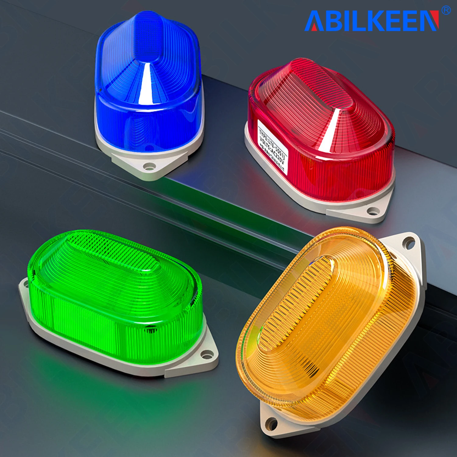 ABILKEEN LED-5051 Mini Flashing/Keep LED Light Warning Alarm 220V/24V Fire Alarm Signal Indicator Light 80dB Beeping Alarm