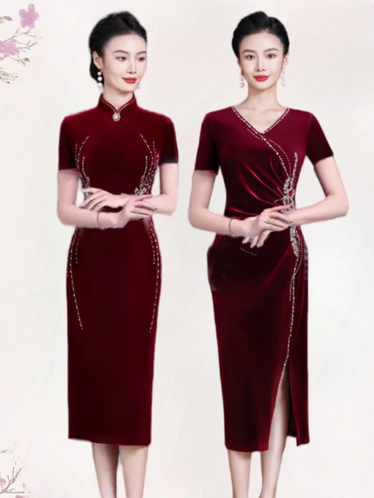 

Шелковое бархатное вечернее платье Ele Silk Velvet для беременных, подходит для свадебного банкета и повседневной носки