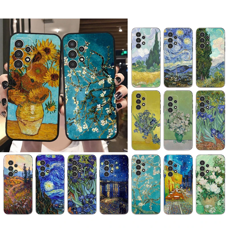 Phone Case for Samsung Galaxy A35 A55 A54 A15 A25 A05s A05 A22 A24 A52 A33 A34 M34 M14 M54 M23 Vincent van Gogh Flower Painting