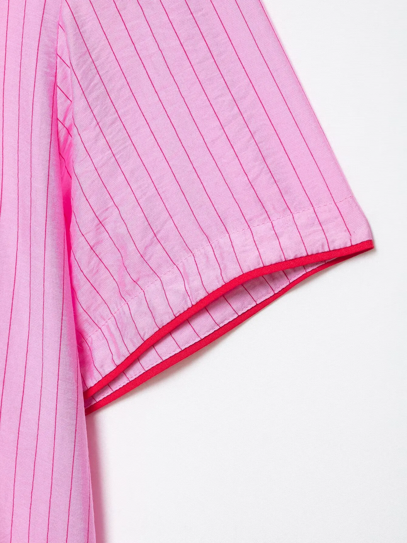 KONDALA Schickes gestreiftes rosa Freizeit-Mode-T-Shirt für Damen 2026 mit Schleife, Streetwear, Vintage, lockeres Hemd, Kurzarm, Urlaubs-Oberteil für Frauen – Detail 8