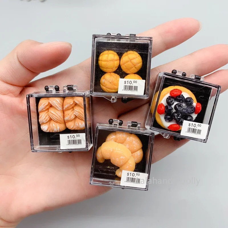 1:12 Dollhouse Simulation Mini Bread Combination Box Set Model for Dollhouse Kitchen, Dining Room Food Play Toys