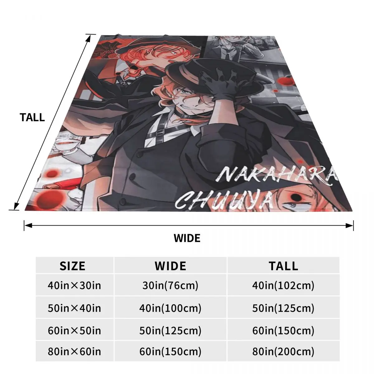 Bungou Stray Dogs Nakajima Atsushi TV Series Chuuya Nakahara Blankets Throw Blanket Super  Couch Bedding Throws Bedspread Quilt