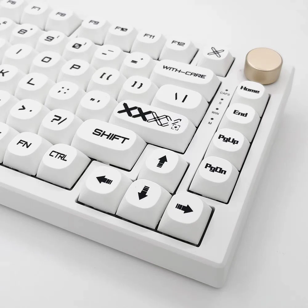Printed Minimalist White Keycaps MA Profile 121 keys Double Shot PBT Key caps For Vgn Rk Ciy Mechanical Keyboard