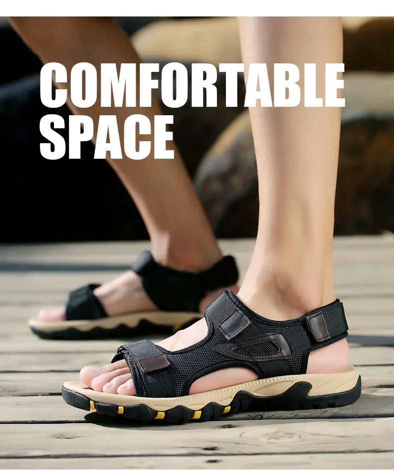 Große Größe Sommer Bequeme Outdoor-Herrensandalen Leichte Herrenschuhe für Männer Freizeitschuhe Wasserwander-Sandalen Weiche Strandsandalen – Detail 10