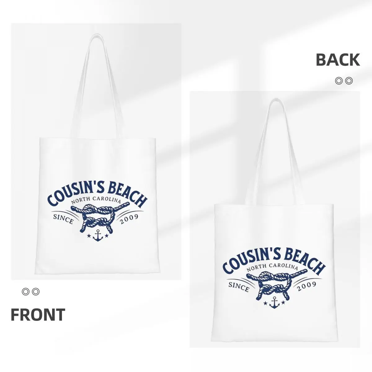 شاطئ ابن عم، عقدة NC ومرساة قماش حمل حقيبة قابلة لإعادة الاستخدام تصميم فريد من نوعه الصيف تحولت أكياس بقالة جميلة للنساء والرجال #5