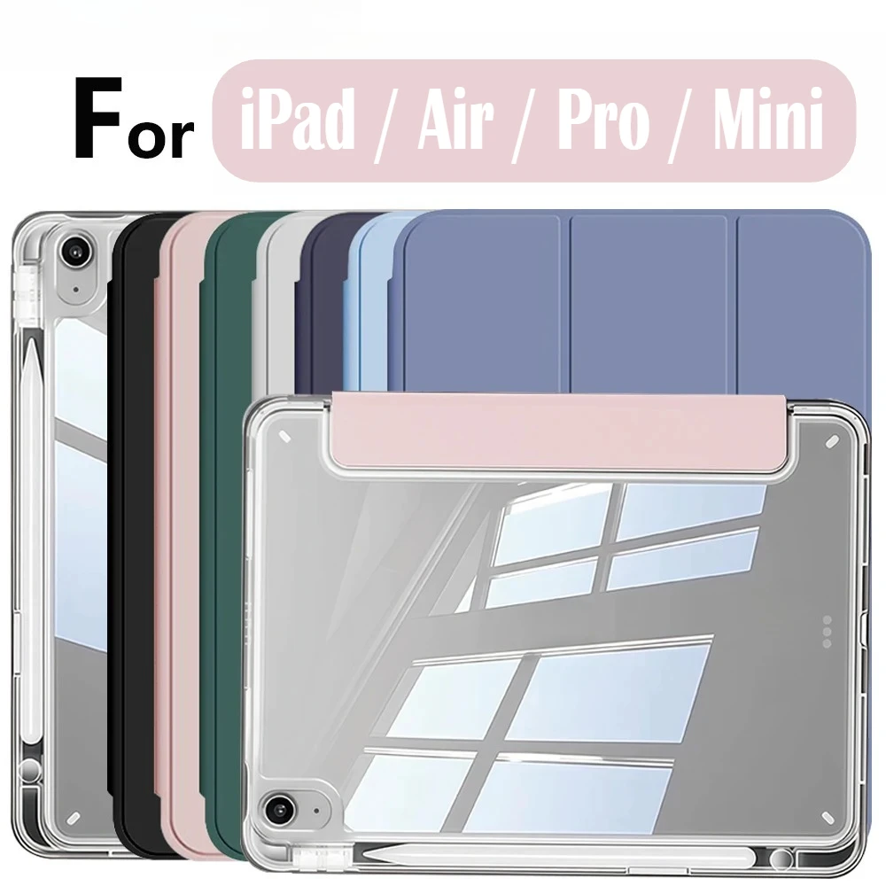 

For iPad A16 Air 11 M2 M3 11 th Air 5 4 th Pro 11 M4 M5 Air 11 13 10th 9 8 7 th Generation 12.9 inch HD Acrylic Back Tablet Case