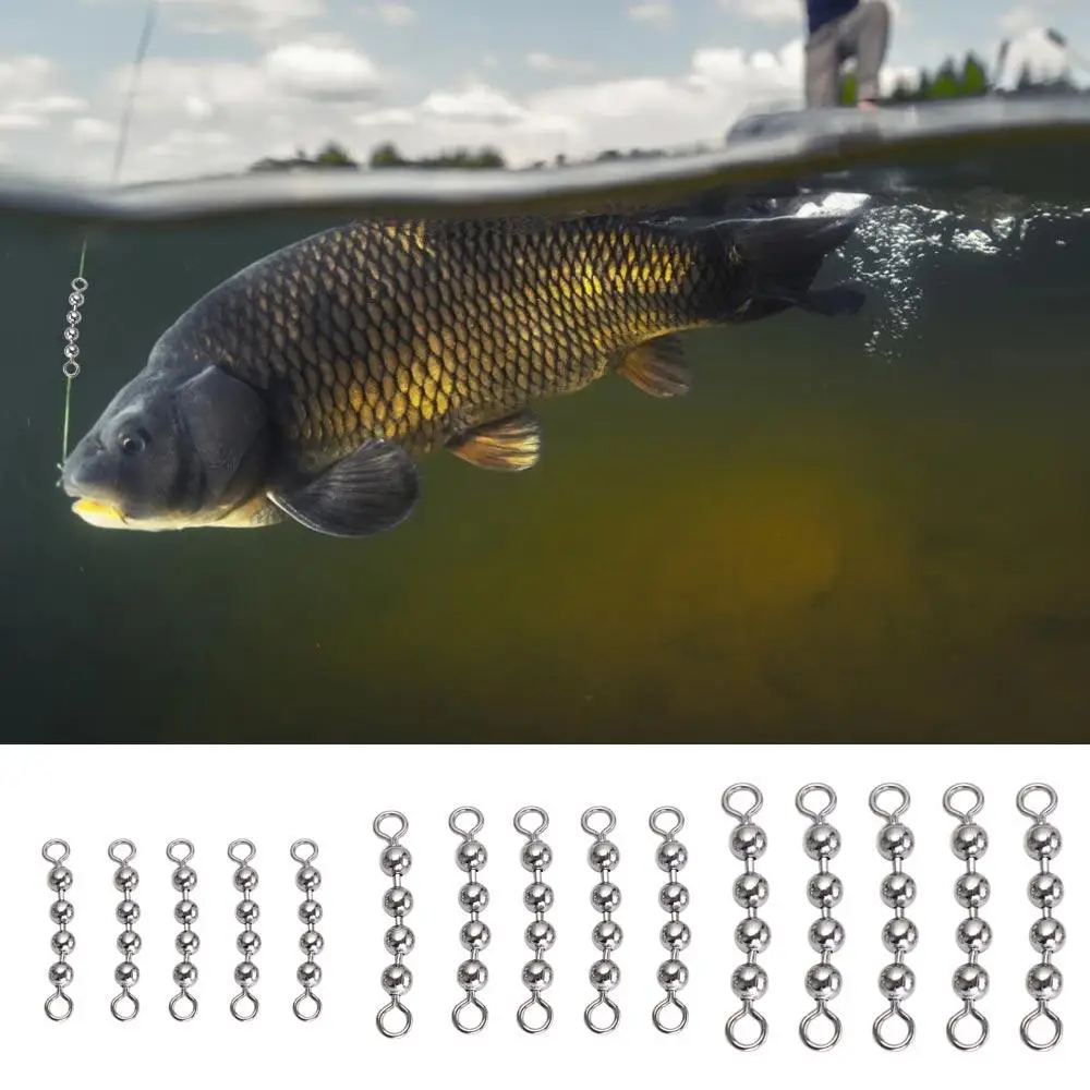 5 قطعة حبة الصيد سلسلة من الخرز قطب ثمانية أرقام حلقة الفولاذ المقاوم للصدأ الصيد المتداول سلسلة من الخرز موصل لا تشوه بسهولة