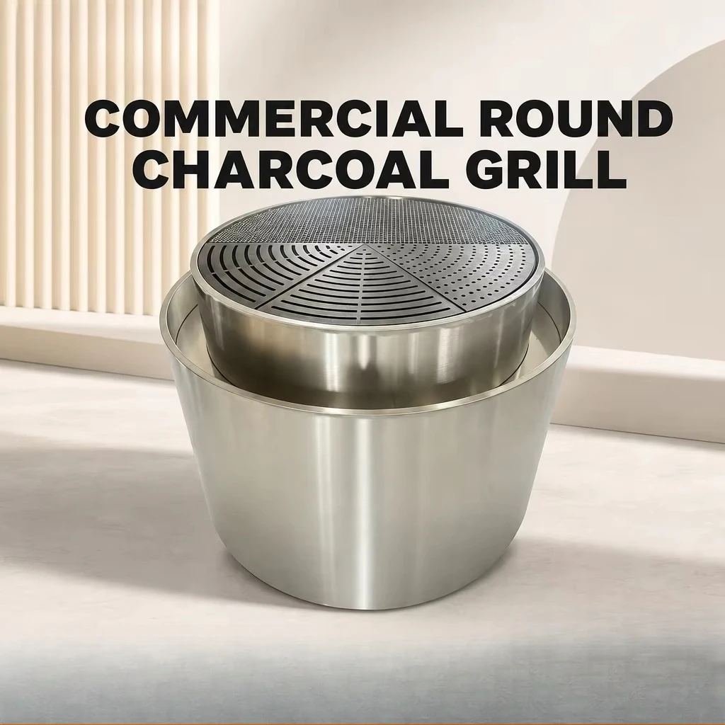Modern Premium Luxurious Charcoal BBQ Grill Stainless Steel Commercial Rotisserie Chicken Grill Large Outdoor Barbecue Oven