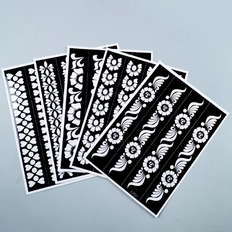 

Hand Foot Henna Hollow Tattoo Stencil Finger Tattoo Template Body Art Adhesive Hanna Hand Draw Painting Mold DIY Tattooing Tools