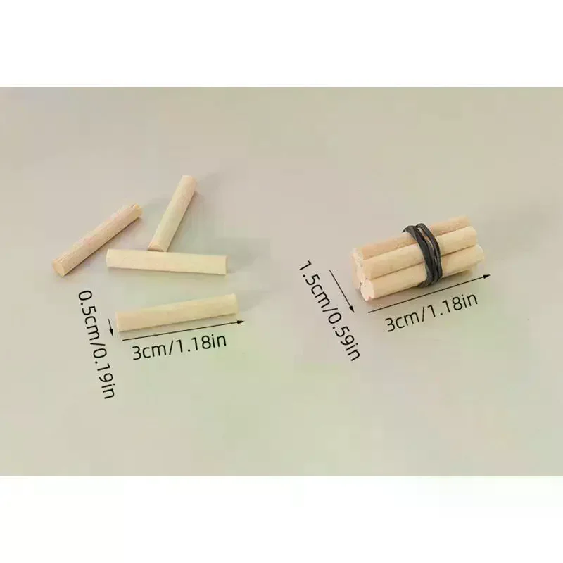 5 mechones de simulación de casa de muñecas, Mini modelo de leña, casa de muñecas, decoración de escena de Camping, accesorios para casa de muñecas, juguetes 1/12