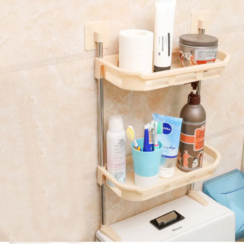 

Toilet Rack,Toilet Shelf Above Toilet Tank Free Punching Multi-function Bathroom Kitchen Storage Rack With Supporting Feet