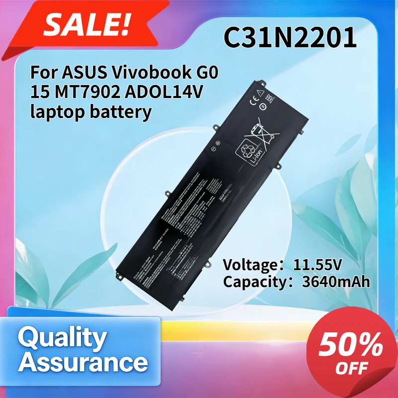

3640mAh high quality Compatible with ASUS Vivobook G0 15 MT7902 ADOL14V laptop battery C31N2201