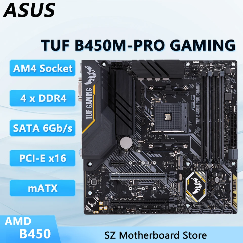 ASUS TUF B450M-PRO GAMING Motherboard AM4 Micro-ATX