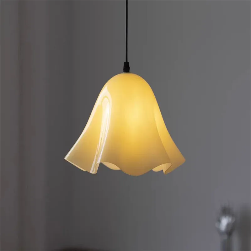 Retro Skirt Styling French Stained Glass Ceiling Lamp Creative Dining Room Bedroom Lamp Hallway Aisle Entrance Mood Lamp