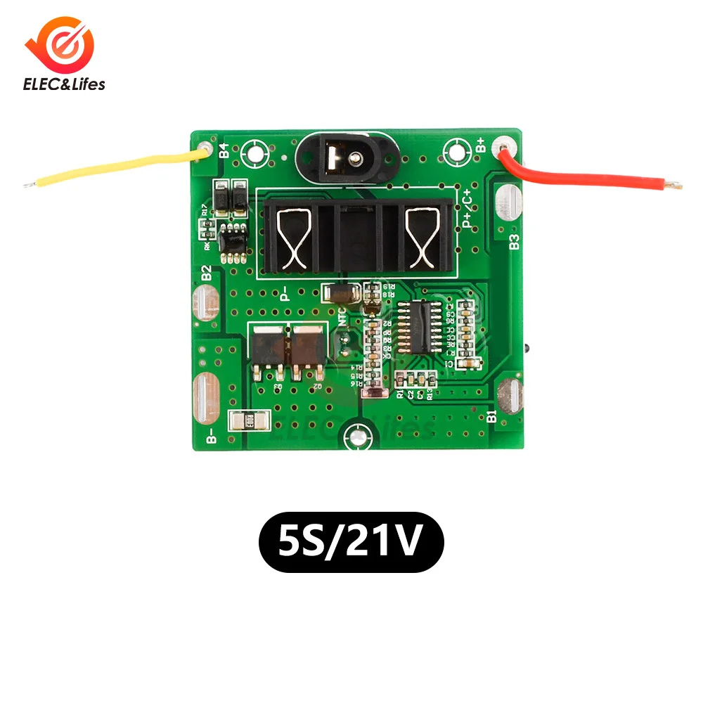 BMS 5S 12A 21V Li-ion Lipo 18650 Battery Cell Charge Board Overcharge/Short Circuit Protection With DC Connector