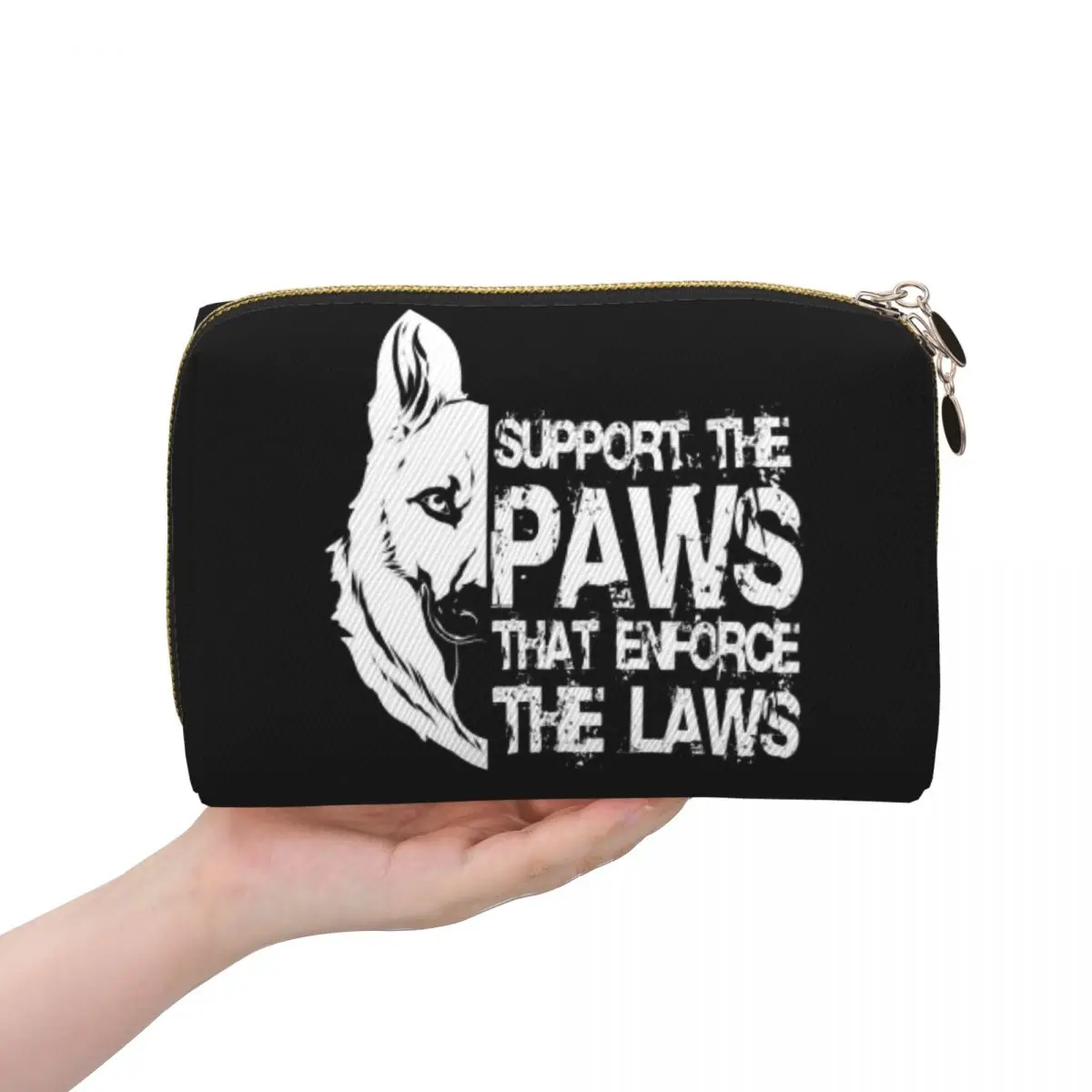 K9 Unit Malinois Belgian Shepherd Dog  Women Cosmetic Bag Travel Makeup Organizer Pouch Toiletry Storage Dopp Kit Box