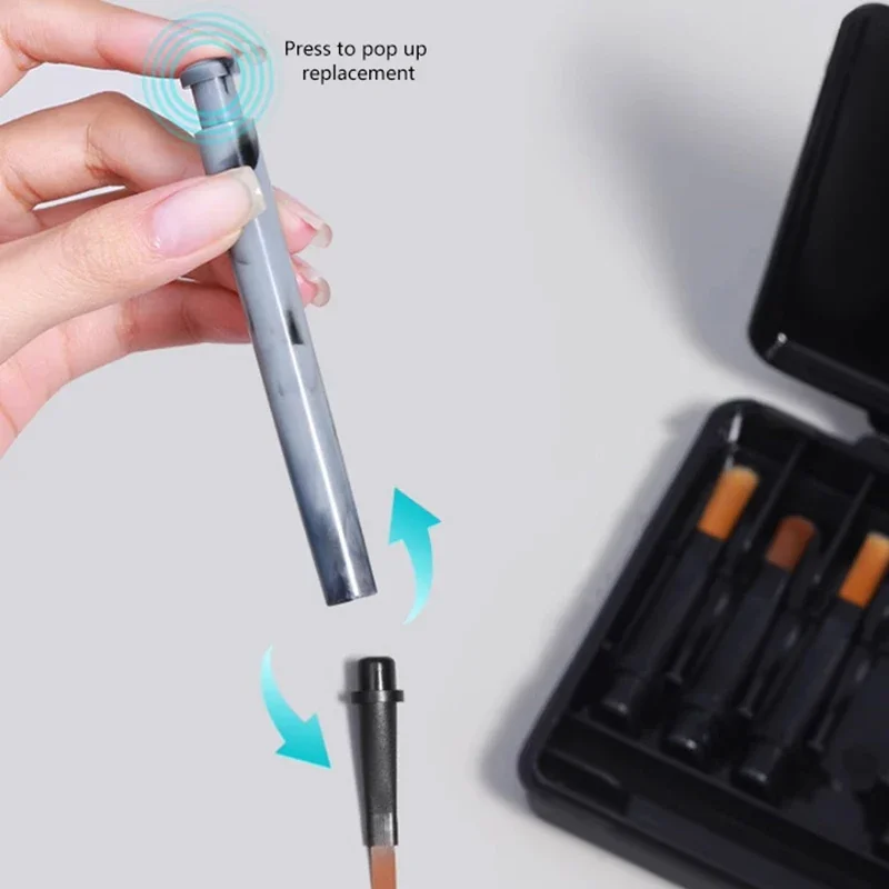 13Pcs/set Nail Art Replacement Brushes Set Nail Elongated Lines Striping Drawing UV Gel Painting Nail Design Pen Manicure Tool